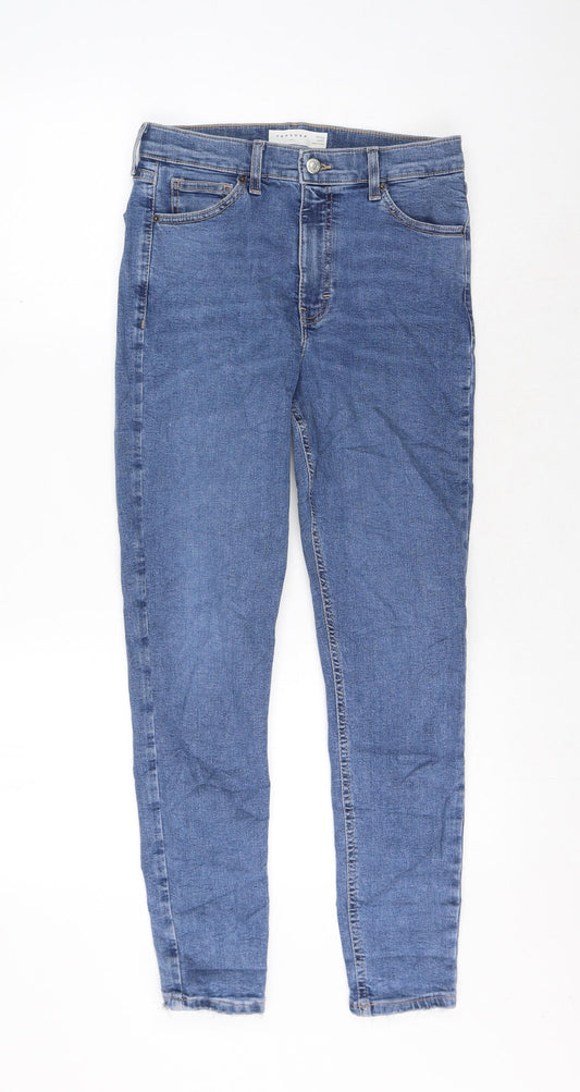 Topshop Womens Black Cotton Skinny Jeans Size 30 in L32 in Regular Zip