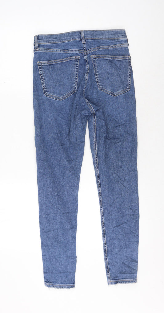 Topshop Womens Black Cotton Skinny Jeans Size 30 in L32 in Regular Zip