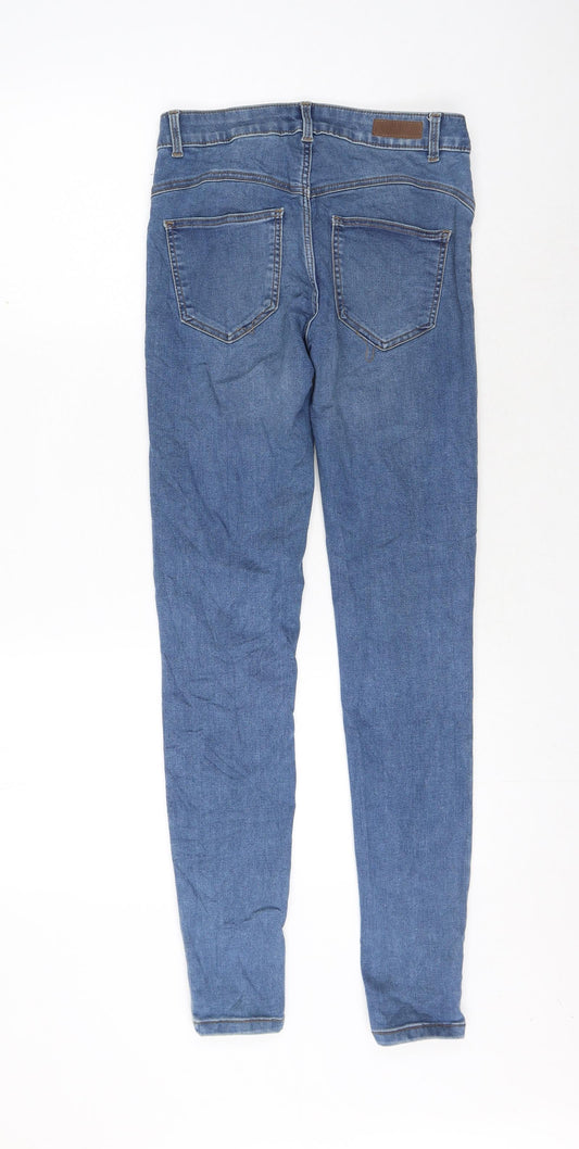 Pieces Womens Blue Cotton Skinny Jeans Size S L30 in Regular Zip