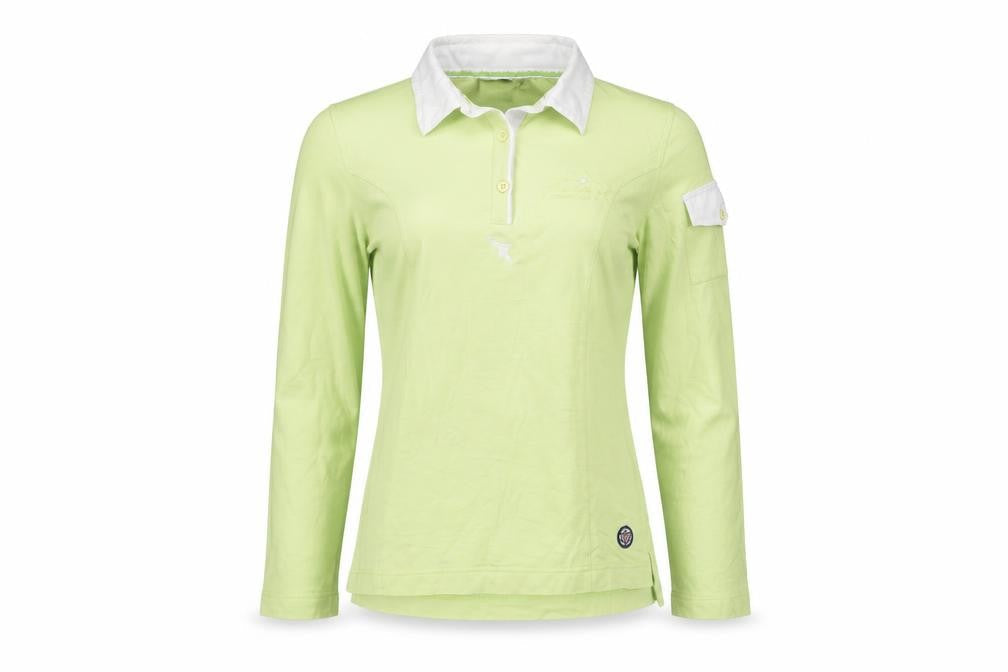Chervo Womens Green Cotton Basic Polo Size 12 Collared