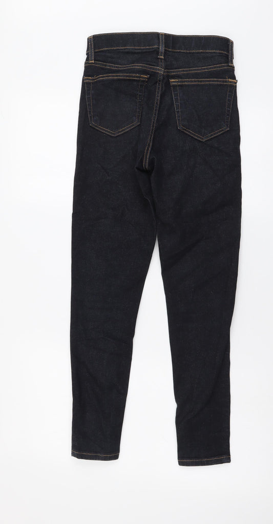 Topshop Womens Blue Cotton Skinny Jeans Size 26 in L30 in Regular Button