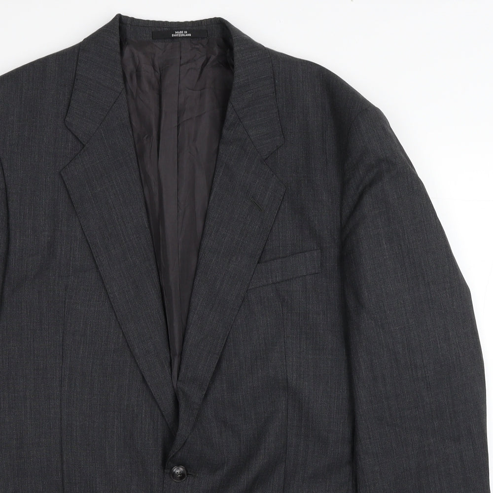 Cacharel Mens Grey Wool Jacket Suit Jacket Size 42 - Shoulder Pads