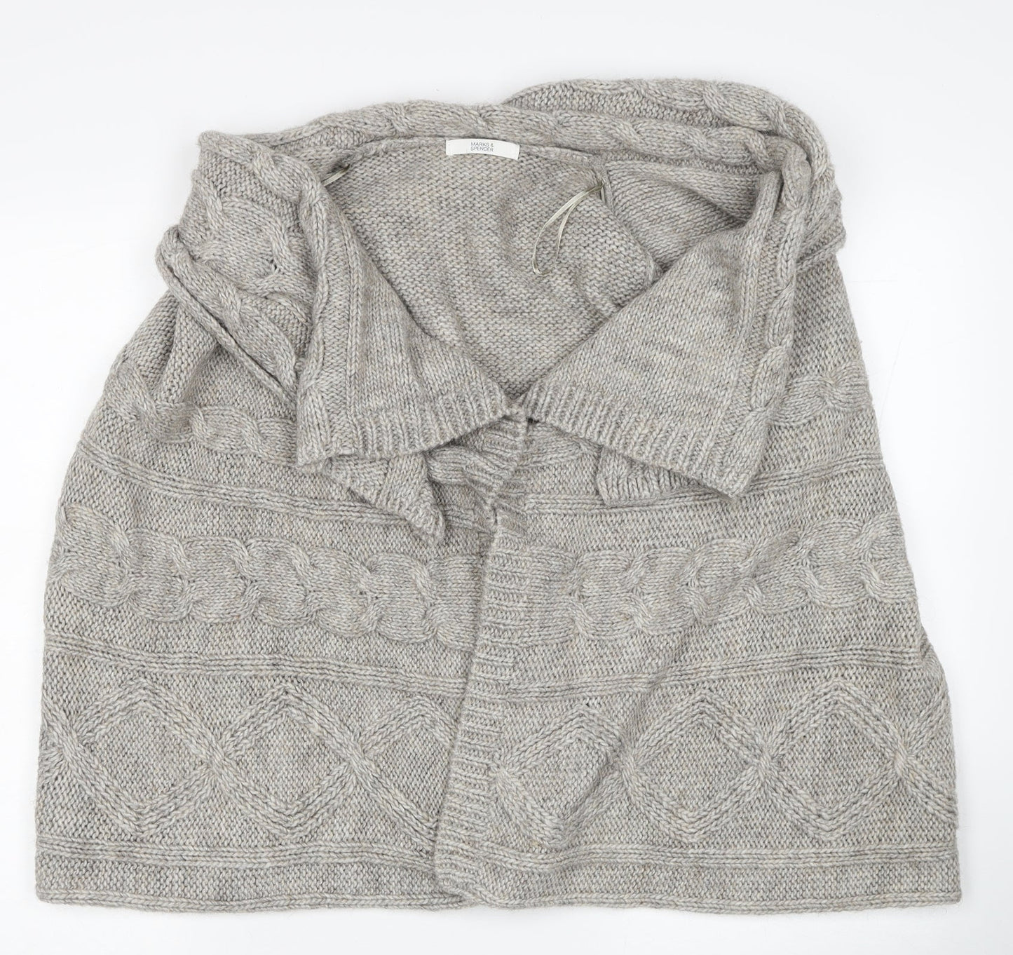 Marks and Spencer Womens Brown Roll Neck Acrylic Cardigan Jumper Size 16
