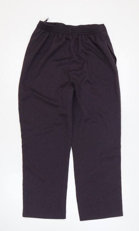 BHS Womens Purple Polyester Trousers Size 10 L24 in Regular