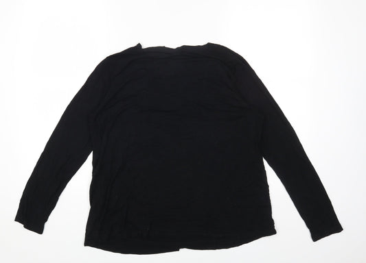 ASOS Womens Black Viscose Basic T-Shirt Size 10 Scoop Neck