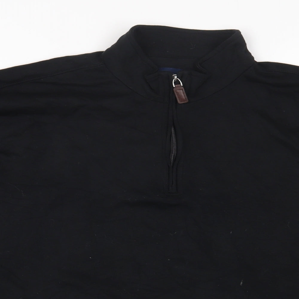 JACHS Womens Black High Neck Cotton Pullover Jumper Size M