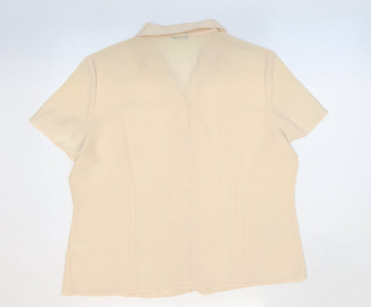 Debenhams Womens Orange Polyester Basic Button-Up Size 18 Collared