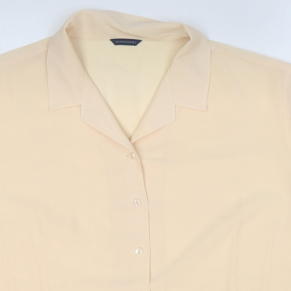 Debenhams Womens Orange Polyester Basic Button-Up Size 18 Collared