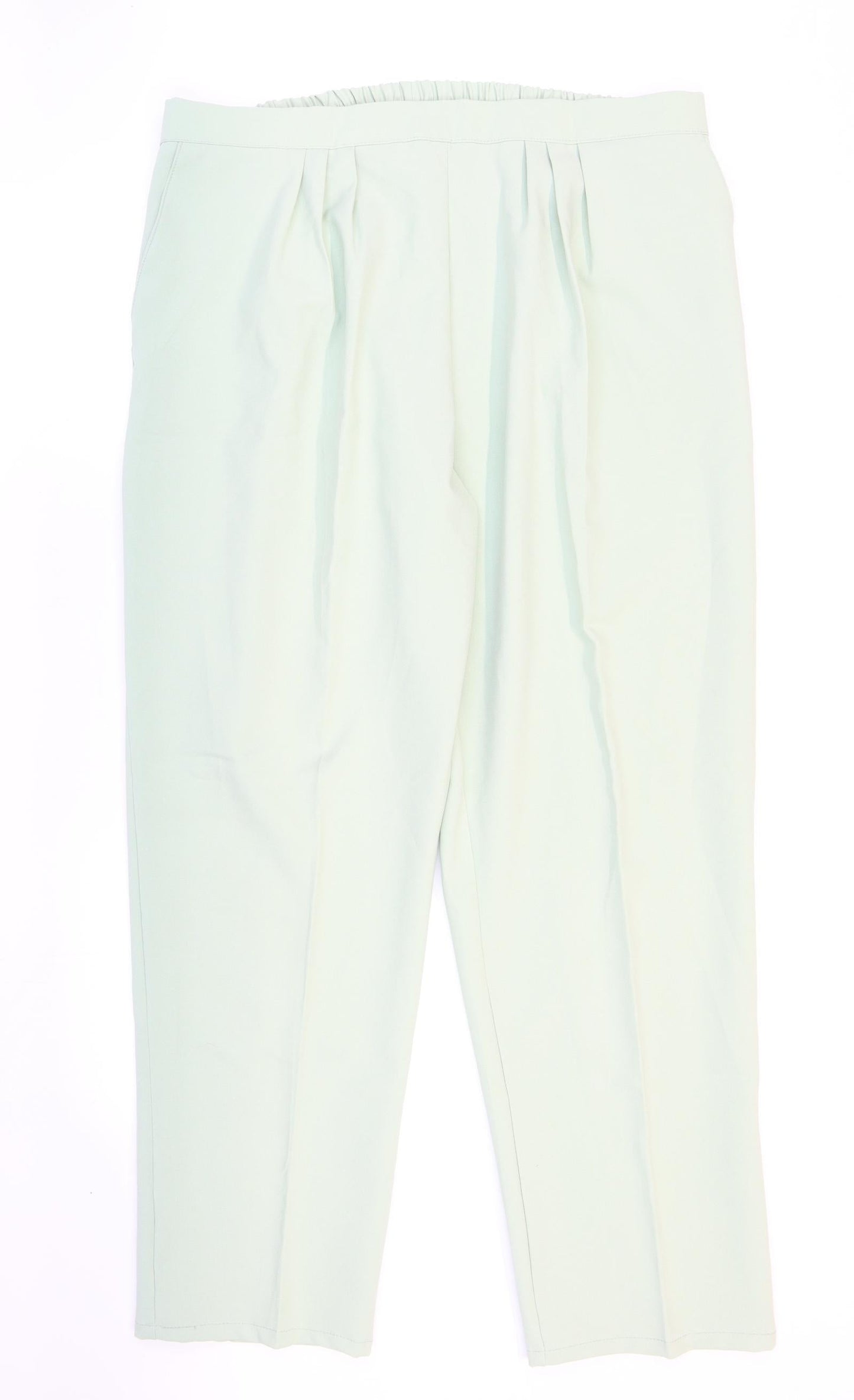 Preworn Womens Green Polyester Carrot Trousers Size 24 L29 in Regular