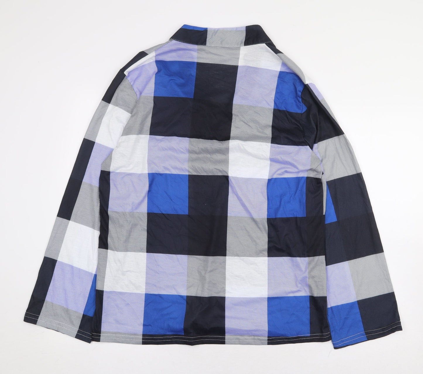 Preworn Womens Multicoloured Check Cotton Basic Blouse Size 2XL V-Neck