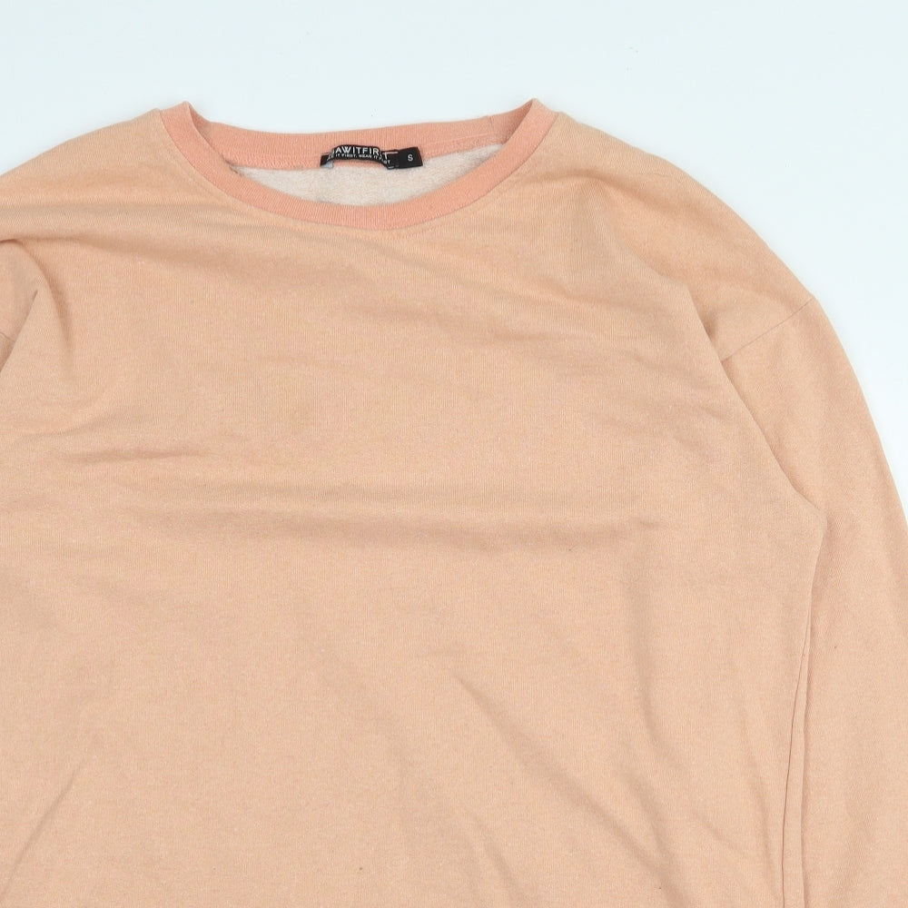 I SAW IT FIRST Womens Orange Cotton Pullover Sweatshirt Size S Pullover
