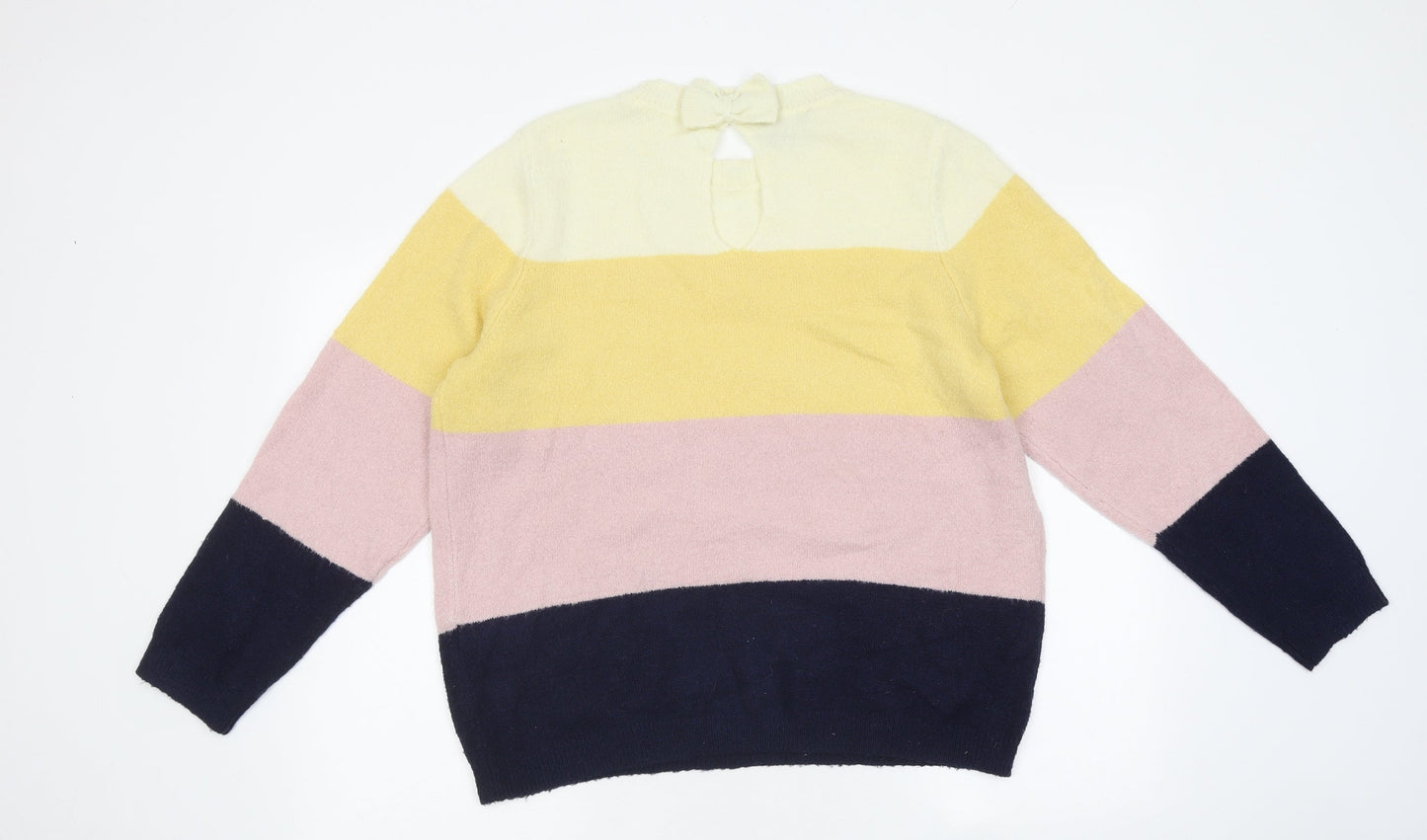 Dorothy Perkins Womens Multicoloured Round Neck Striped 100% Cotton Pullover Jumper Size 12
