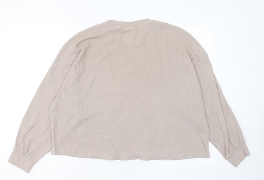 H&M Womens Pink Polyester Pullover Sweatshirt Size M Pullover
