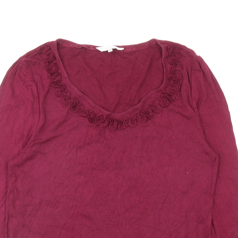 RJR. John Rocha Womens Purple Cotton Basic T-Shirt Size 18 Scoop Neck