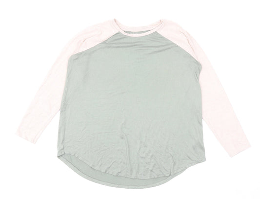 American Eagle Womens Green Round Neck Cotton Pullover Jumper Size S - Colourblock