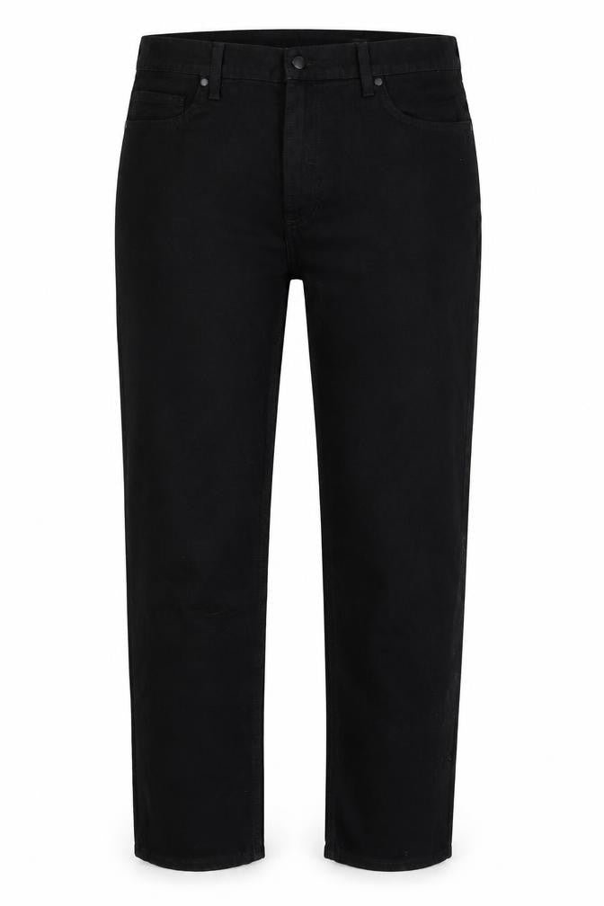 Marks and Spencer Womens Black Cotton Straight Jeans Size 40 in L29 in Regular Zip