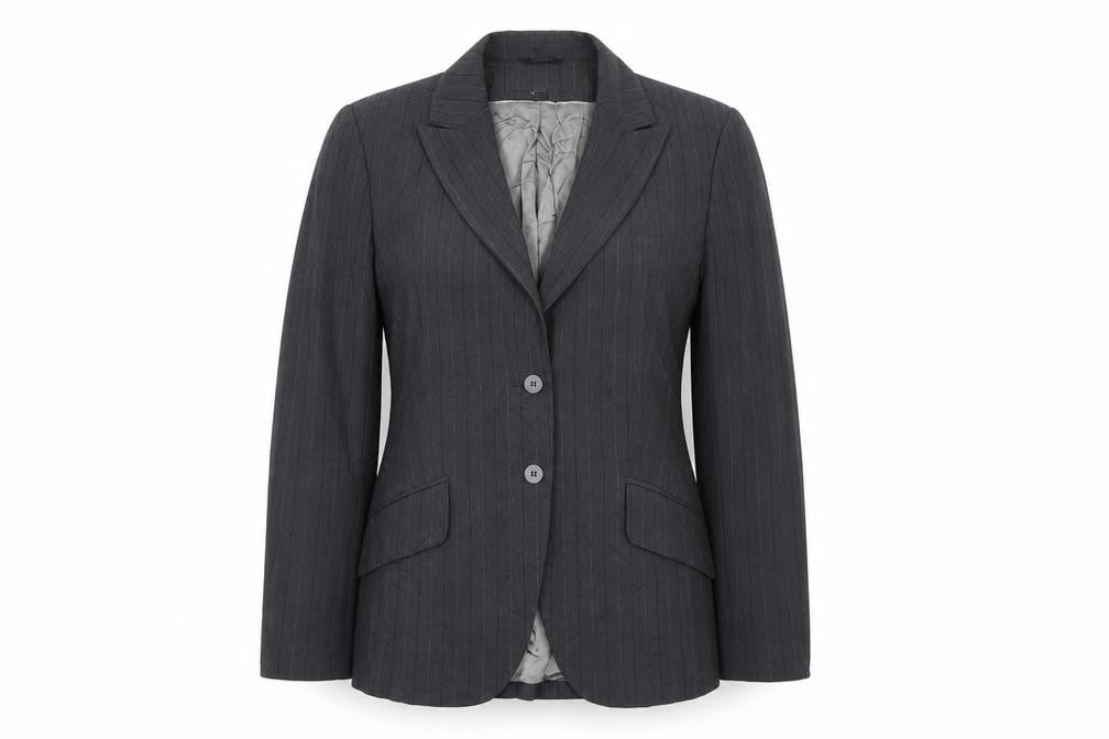 Next Womens Grey Striped Jacket Blazer Size 14 Button