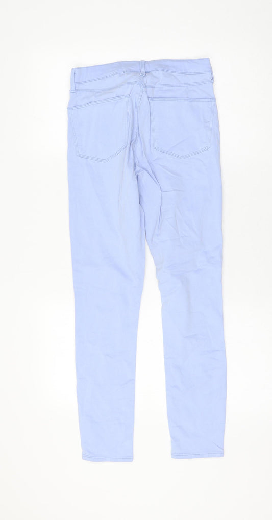 Topshop Womens Blue Cotton Skinny Jeans Size 28 in L30 in Regular Zip