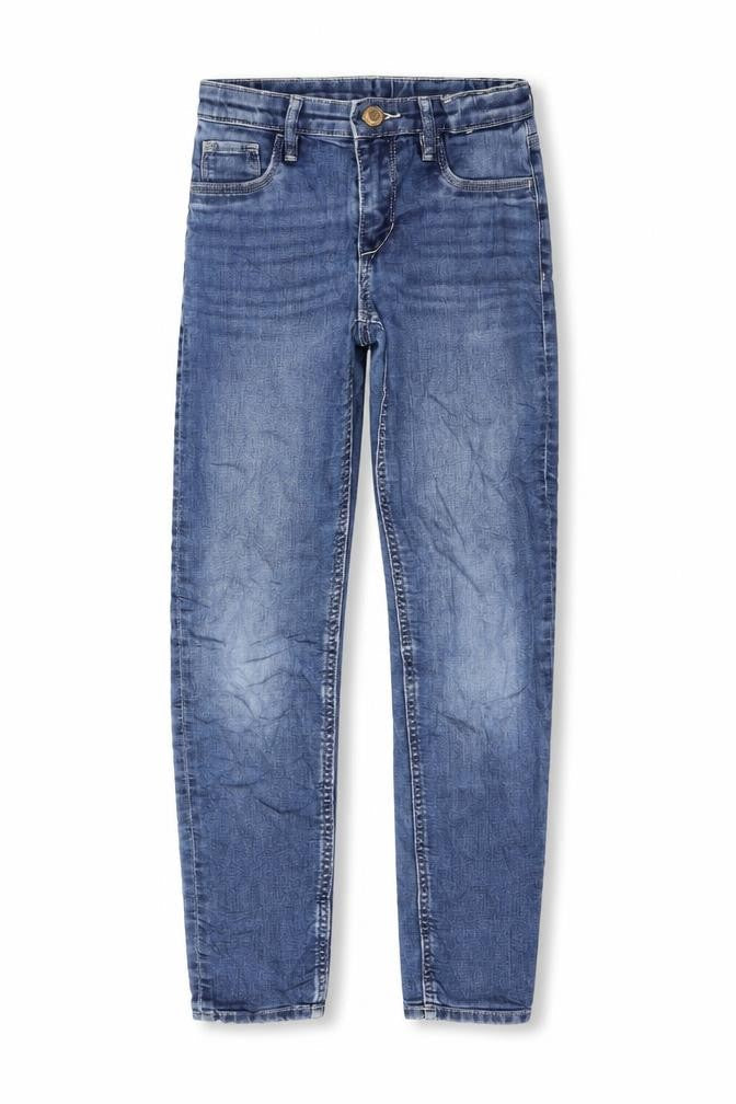 H&M Girls Blue Cotton Skinny Jeans Size 9-10 Years Regular Zip