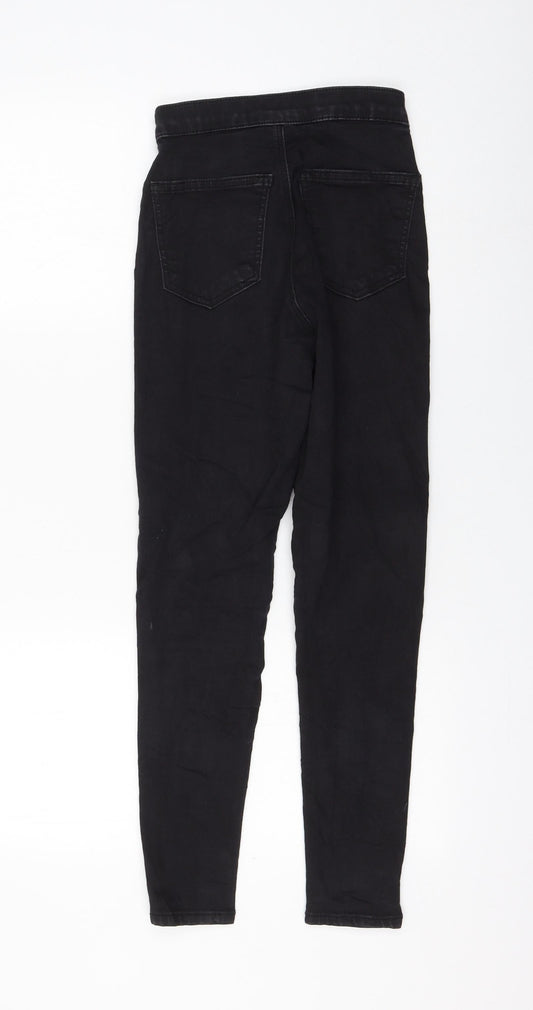 Topshop Womens Black Cotton Skinny Jeans Size 25 in L30 in Regular Zip