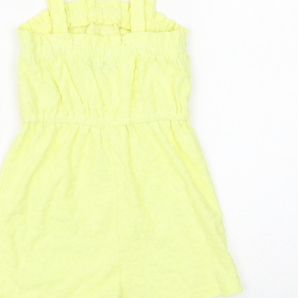 Matalan Girls Yellow Animal Print Polyester Romper One-Piece Size 4 Years Pullover - Leopard Print