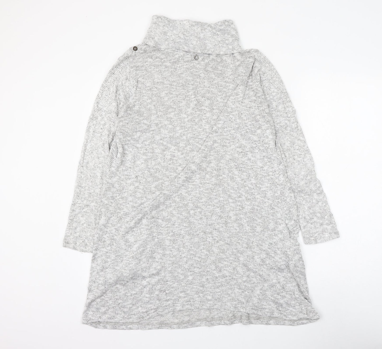 IQ Womens Grey Roll Neck Viscose Pullover Jumper Size L