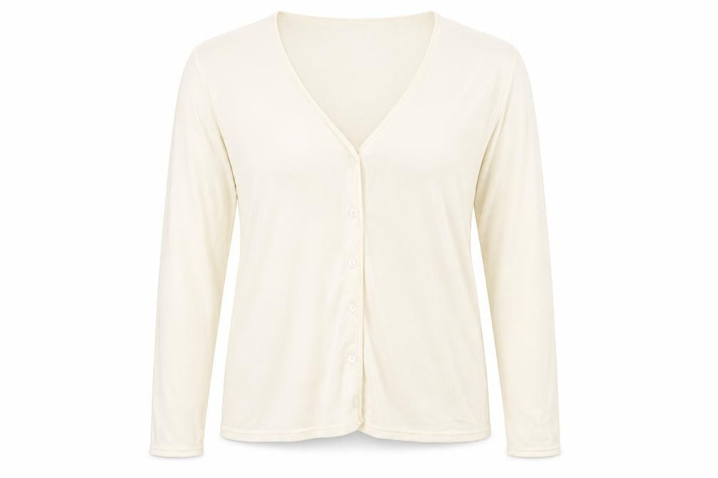 Crazy Horse Womens Ivory Round Neck Cotton Cardigan Jumper Size L