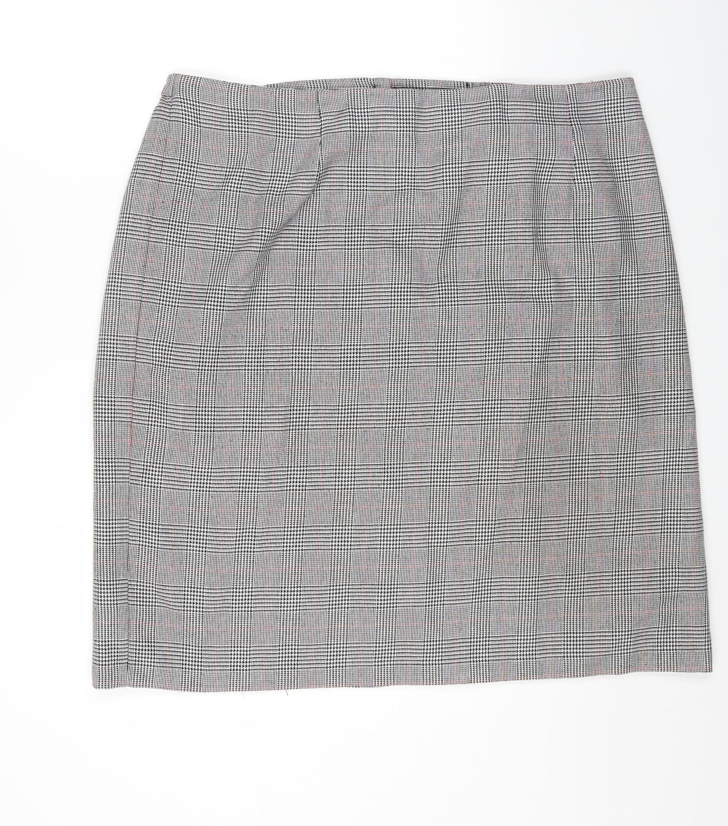 essence Womens Multicoloured Check Polyester A-Line Skirt Size 26 Zip