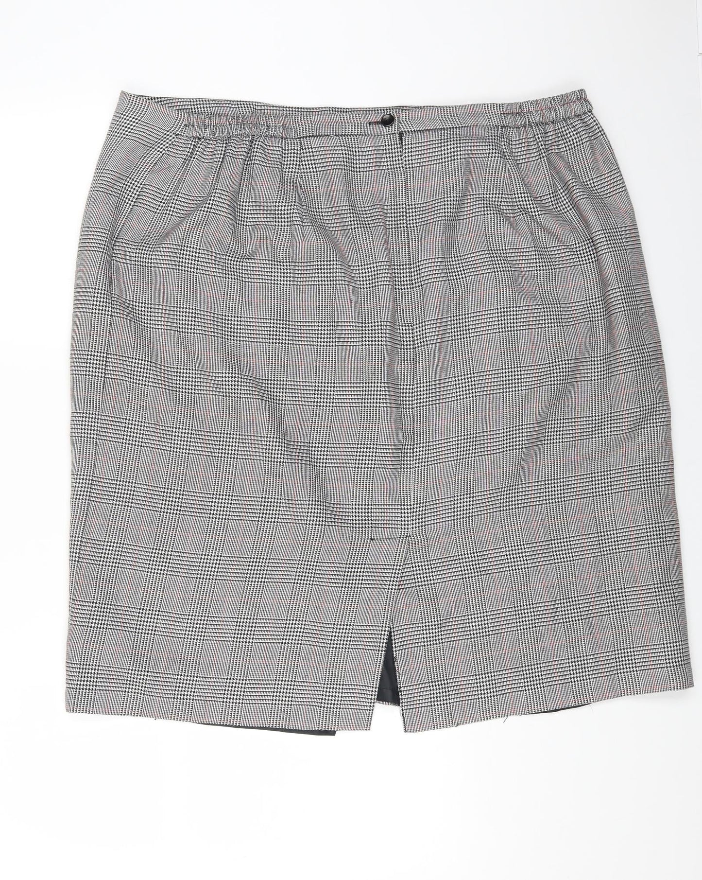 essence Womens Multicoloured Check Polyester A-Line Skirt Size 26 Zip