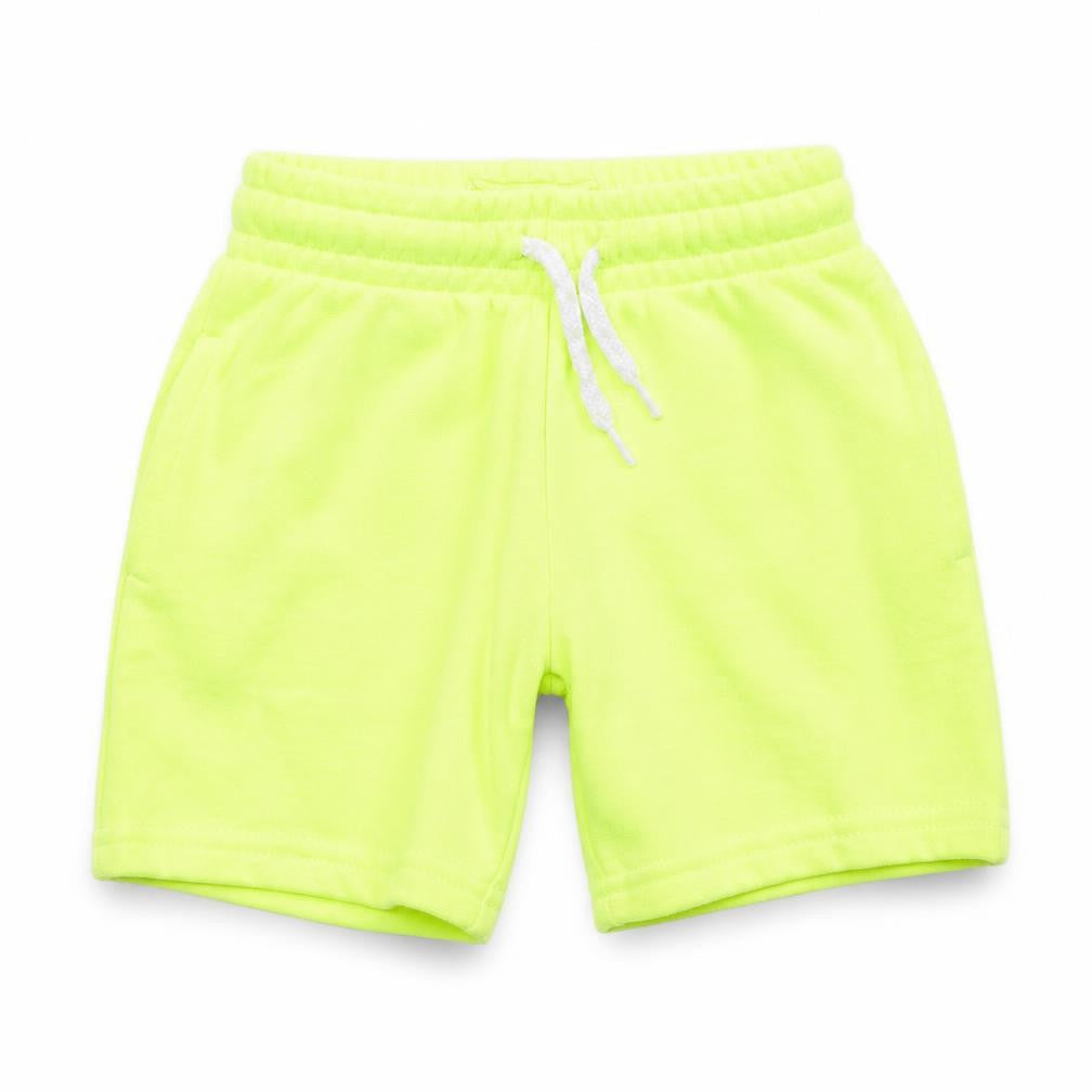 Primark Boys Green Cotton Track Pants Trousers Size 18-24 Months Drawstring - Neon Green Shorts