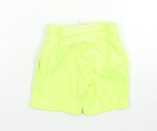 Primark Boys Green Cotton Track Pants Trousers Size 18-24 Months Drawstring - Neon Green Shorts