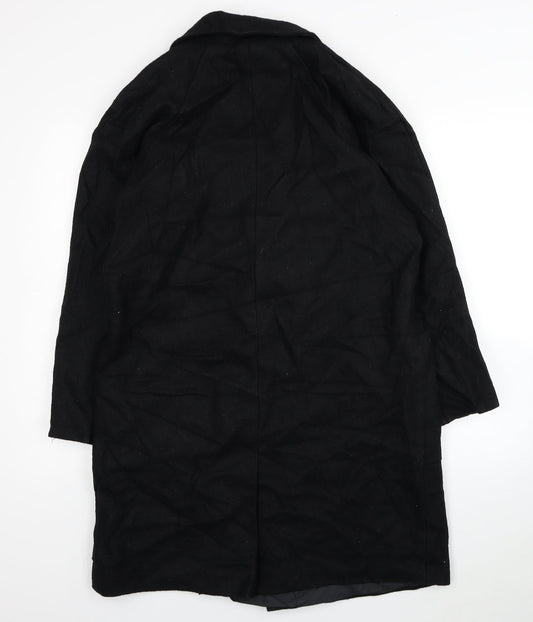 Preworn Womens Black Pea Coat Coat Size 12 Button