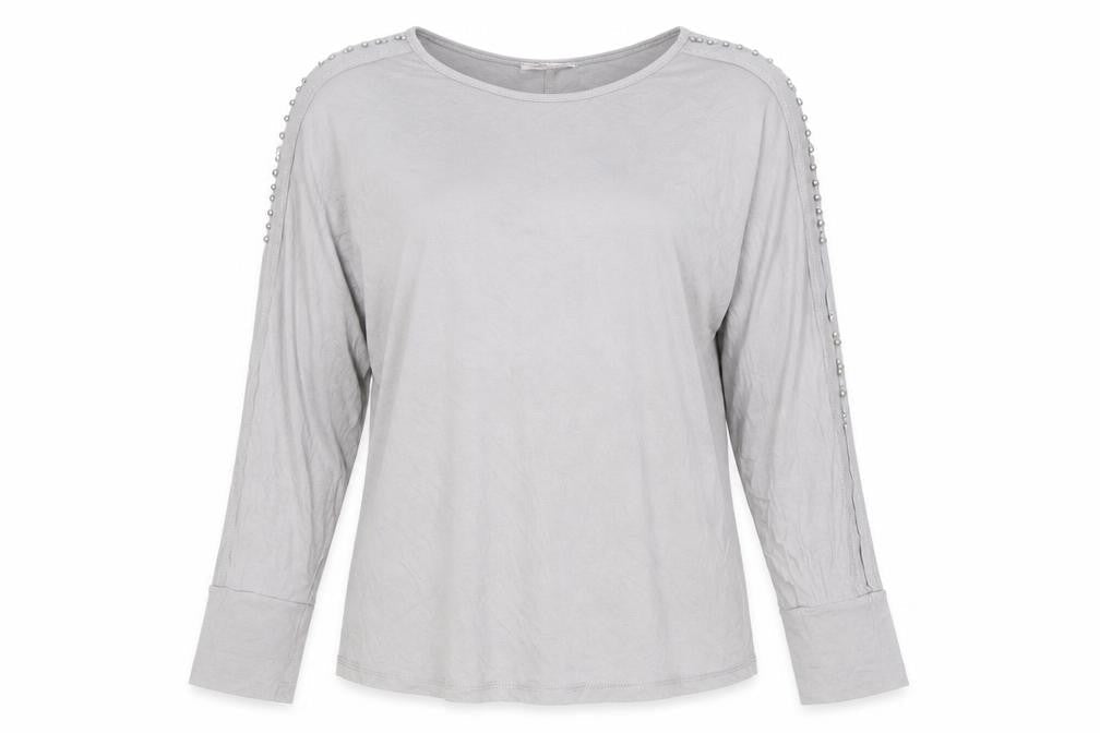 TwentyTwo Womens Grey Viscose Basic T-Shirt Size XL Boat Neck