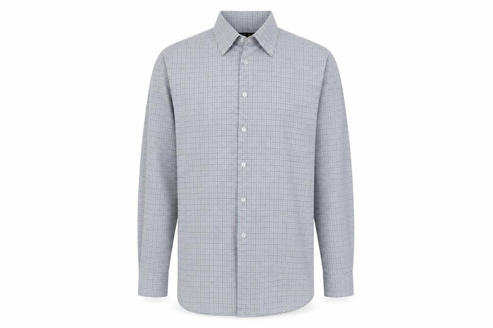Marks and Spencer Mens Blue Polyester Button-Up Size 16 Collared Button