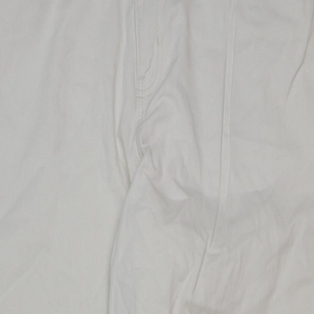 F&F Womens Ivory Cotton Straight Jeans Size 18 L38 in Regular Button