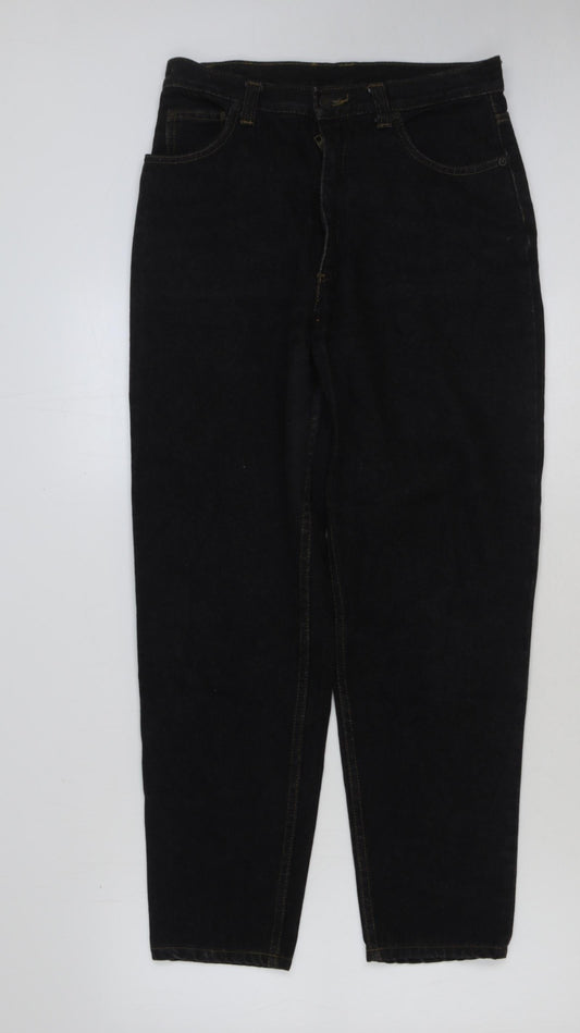 Preworn Mens Black Cotton Straight Jeans Size 30 in L28 in Regular Button