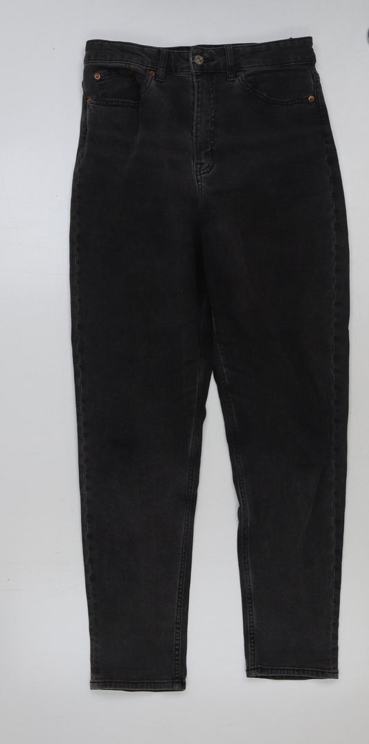 H&M Womens Grey Cotton Skinny Jeans Size 10 L29 in Regular Button