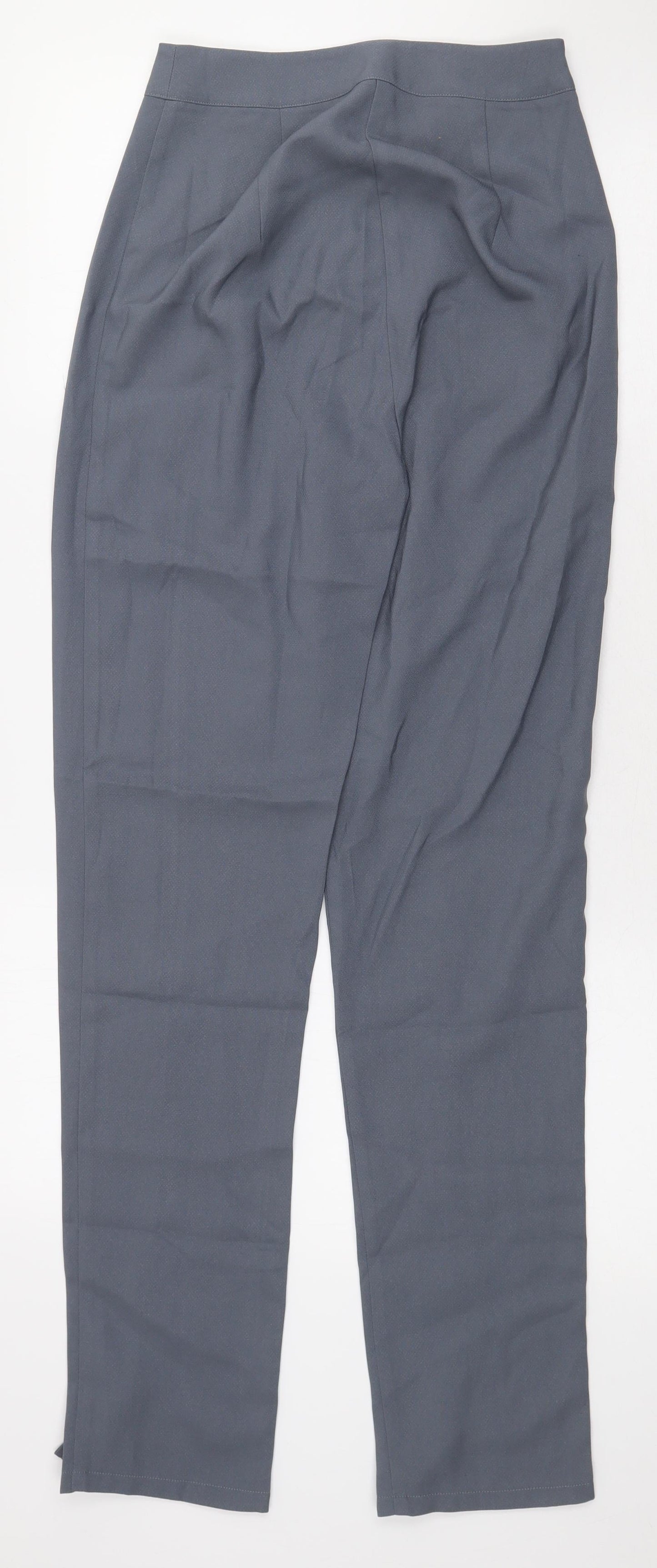 PRETTYLITTLETHING Womens Grey Polyester Trousers Size 6 L29.5 in Regular Zip