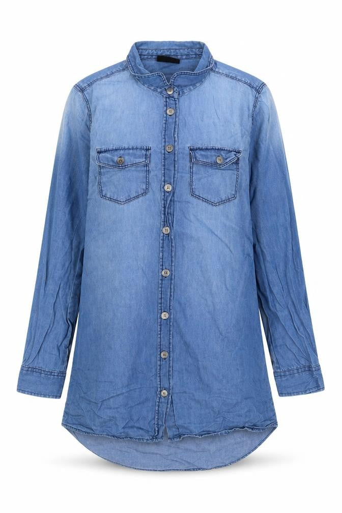 Page One Girls Blue 100% Cotton A-Line Size 11 Years Collared Button - Size 10-12