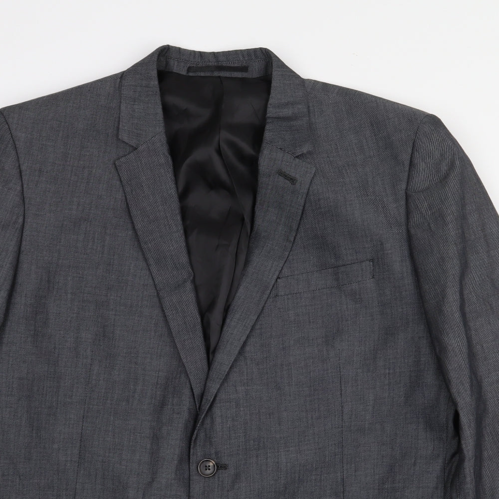 Red Herring Mens Grey Cotton Jacket Suit Jacket Size 44