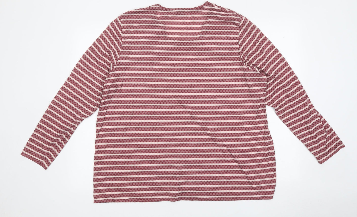 Gerry Weber Womens Red Striped Polyester Basic T-Shirt Size M Round Neck