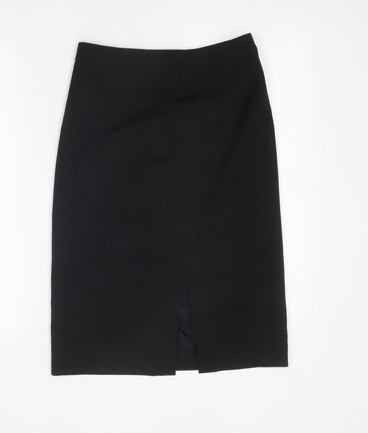 R Collection Womens Black Polyester Straight & Pencil Skirt Size 34 in Zip