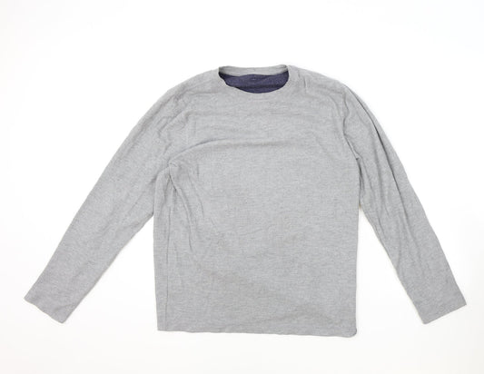 Eddie Bauer Mens Grey Round Neck Polyester Pullover Jumper Size M