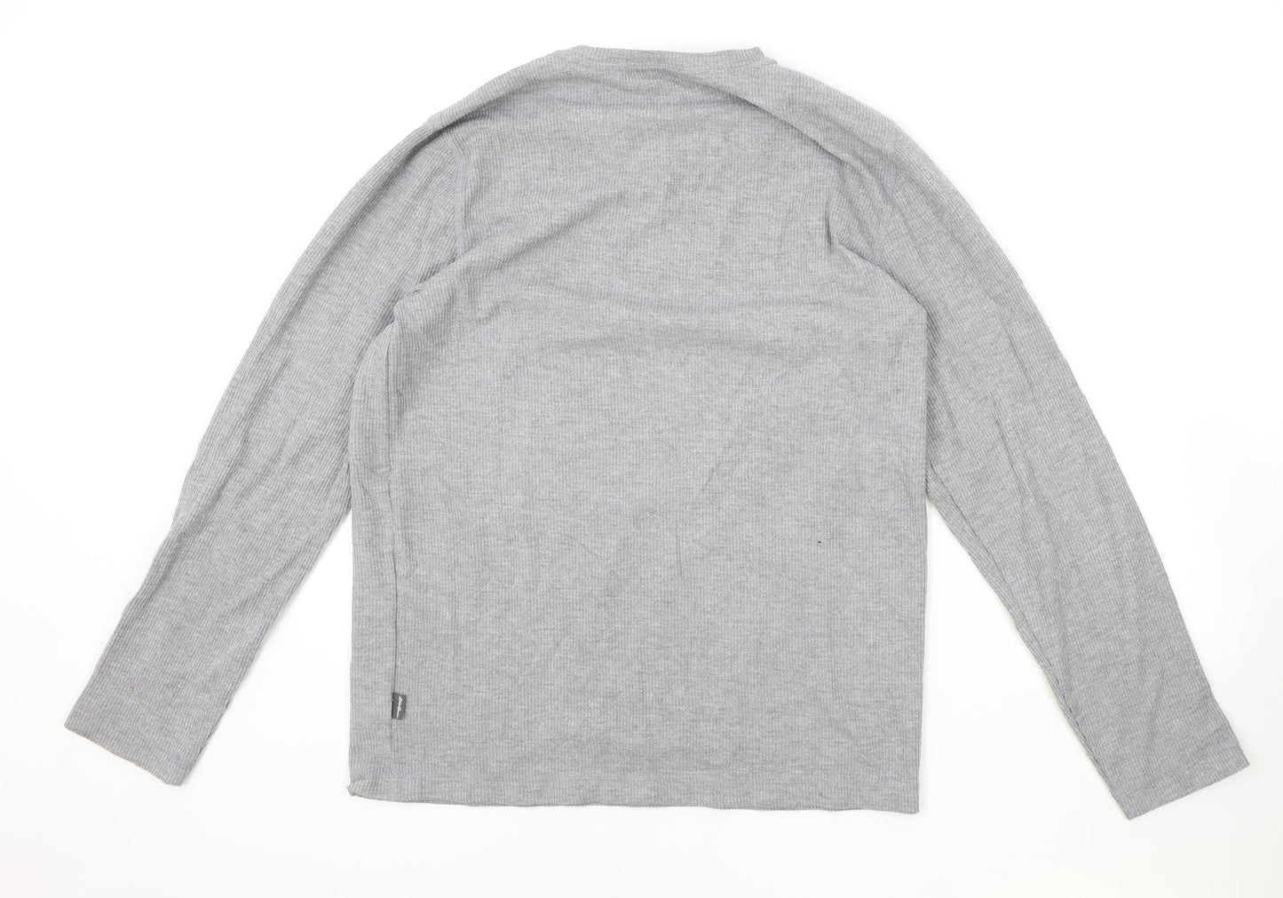 Eddie Bauer Mens Grey Round Neck Polyester Pullover Jumper Size M