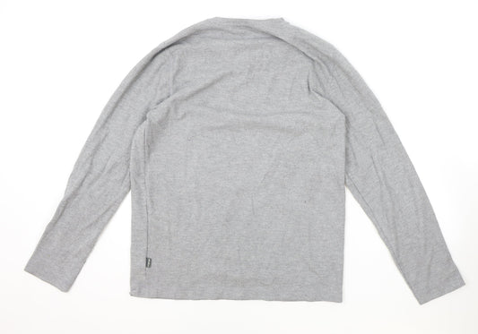 Eddie Bauer Mens Grey Round Neck Polyester Pullover Jumper Size M
