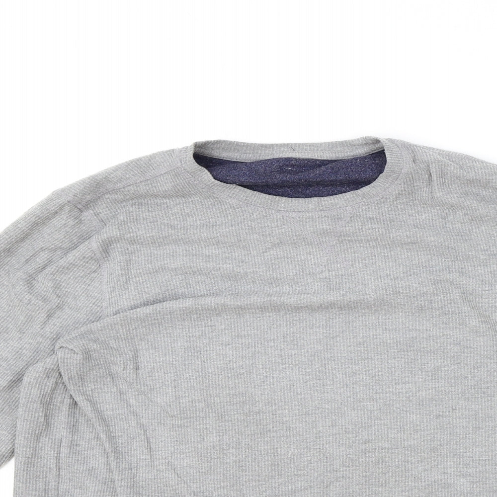 Eddie Bauer Mens Grey Round Neck Polyester Pullover Jumper Size M