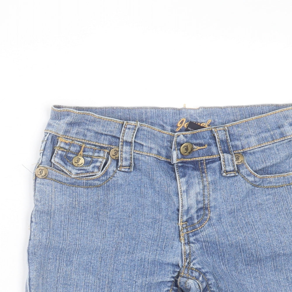 Jewel Boys Blue Cotton Bermuda Shorts Size 10 Years Regular Buckle