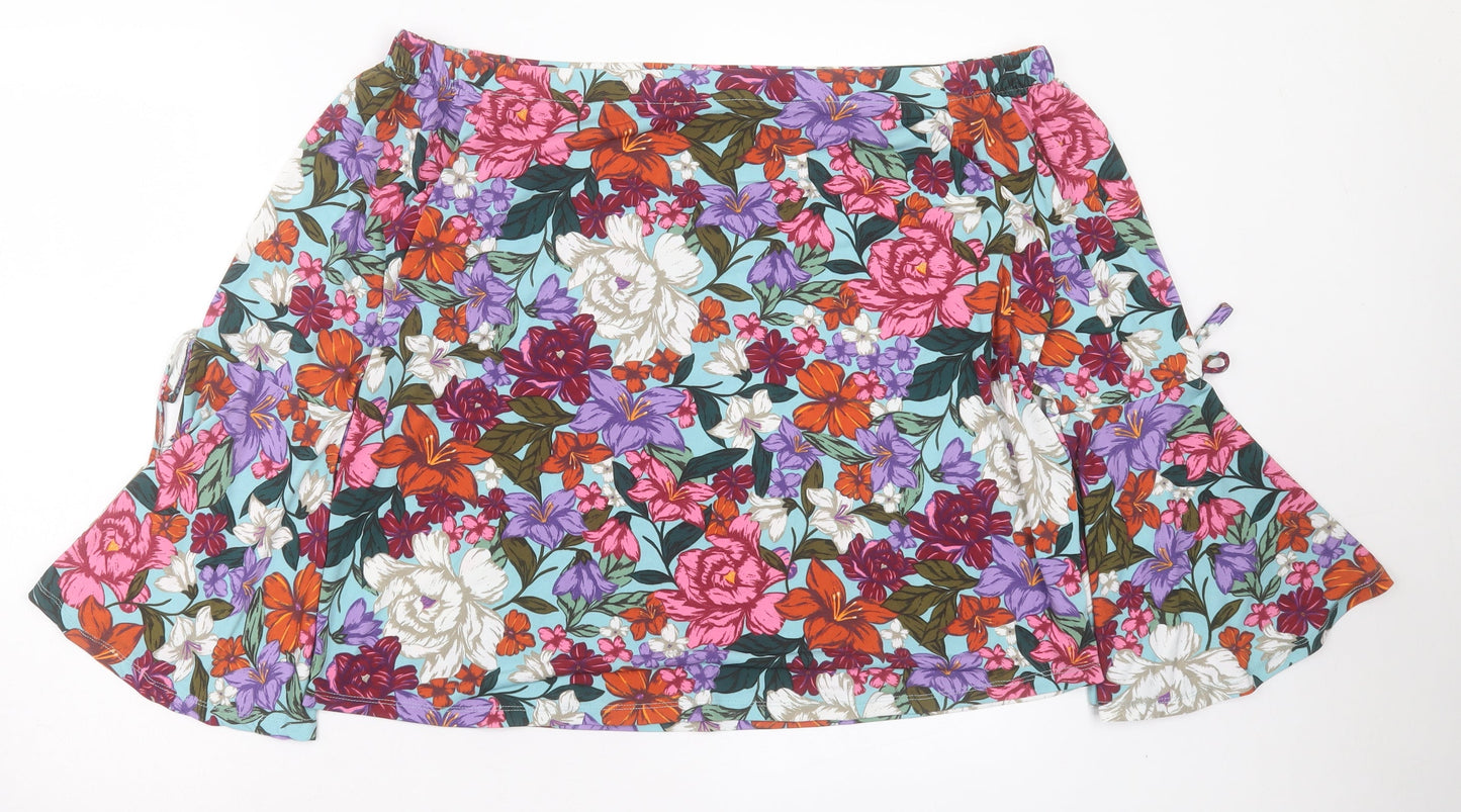 Capsule Womens Multicoloured Floral Polyester Basic Blouse Size 18 Boat Neck