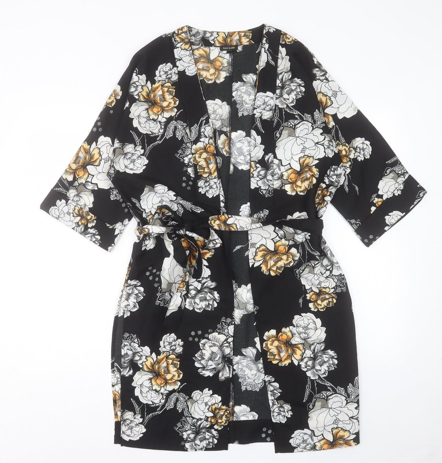 River Island Womens Black Floral Jacket Size 8