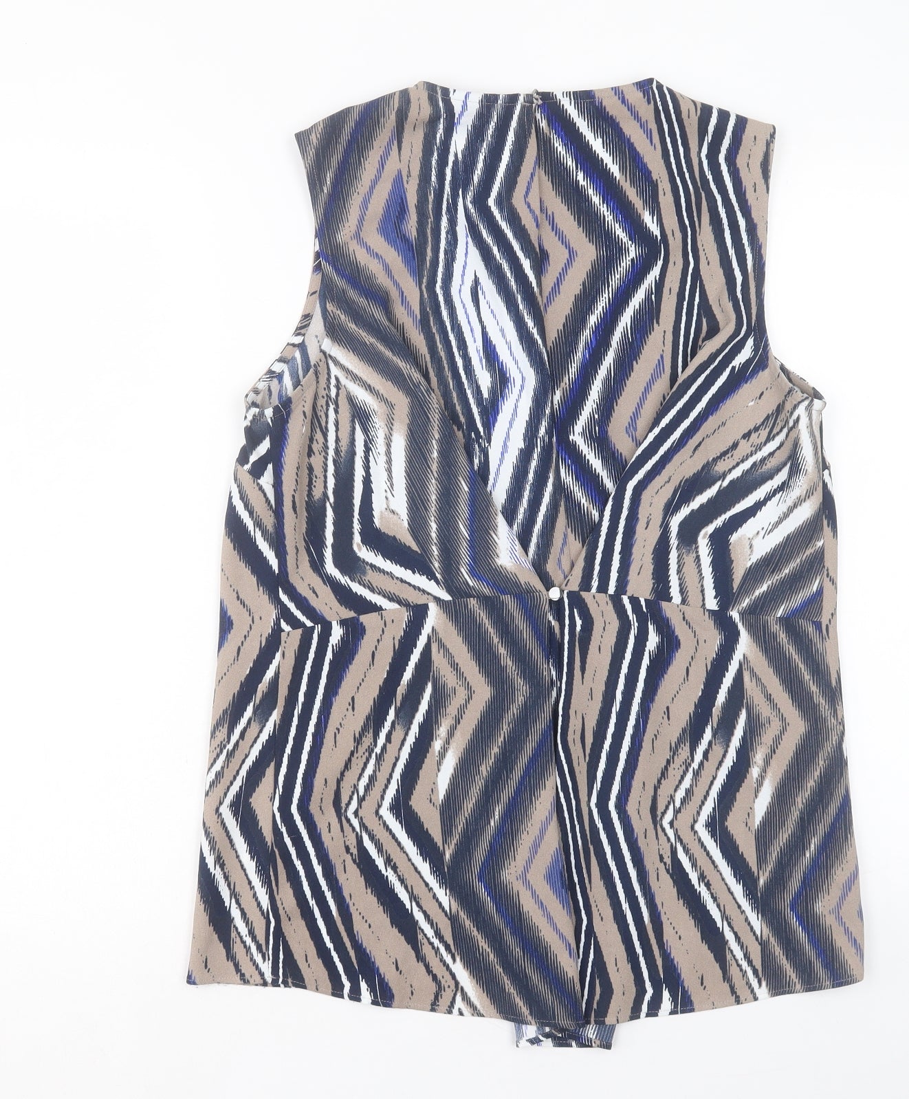 Warehouse Womens Multicoloured Geometric Polyester Basic Tank Size 14 Crew Neck